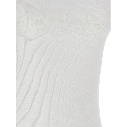 White Cotton Sleeveles T-Shirt