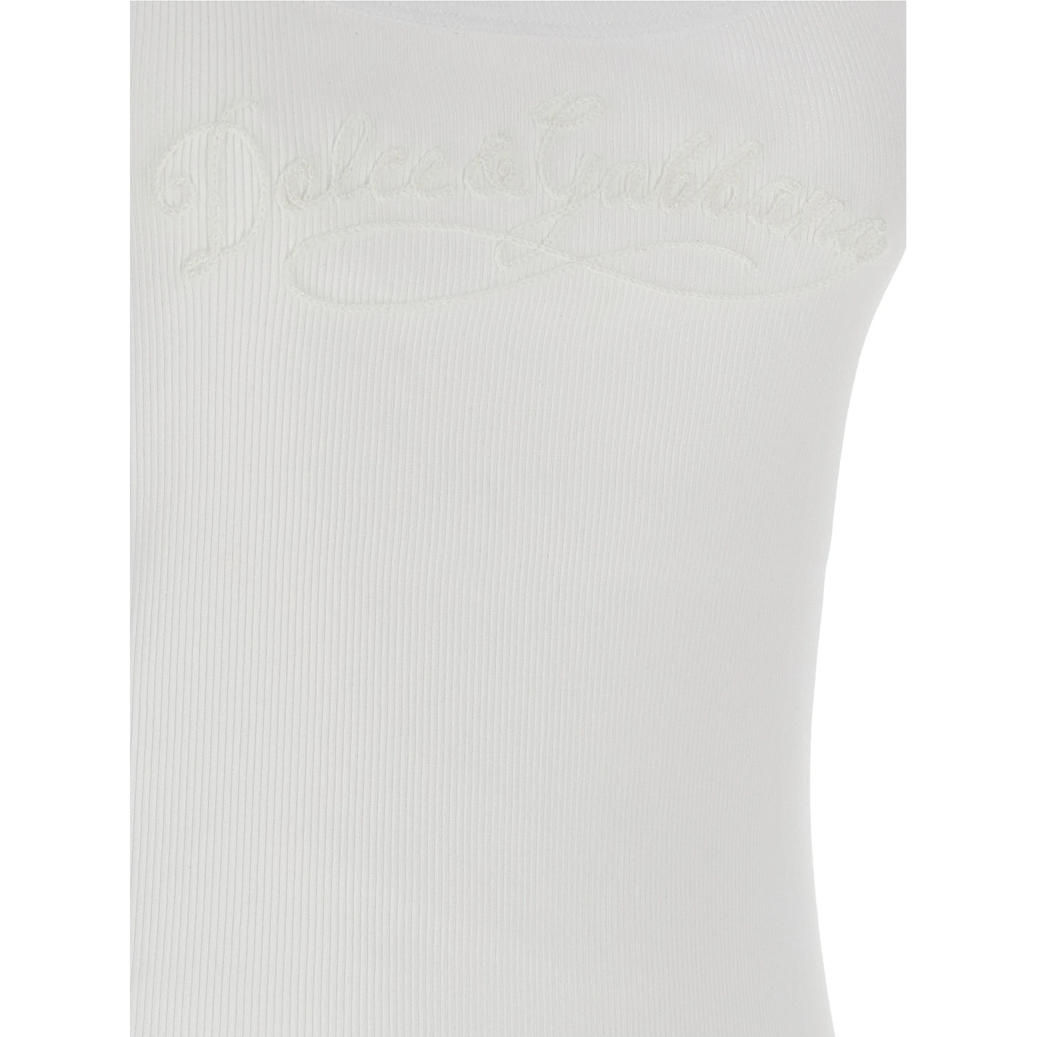 White Cotton Sleeveles T-Shirt