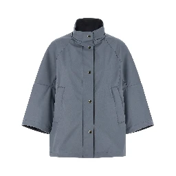 Blue Polyester Shell Jacket