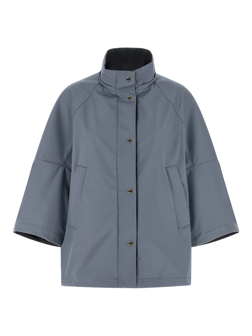 Blue Polyester Shell Jacket
