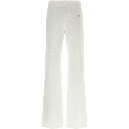 White Cotton Flared Jeans
