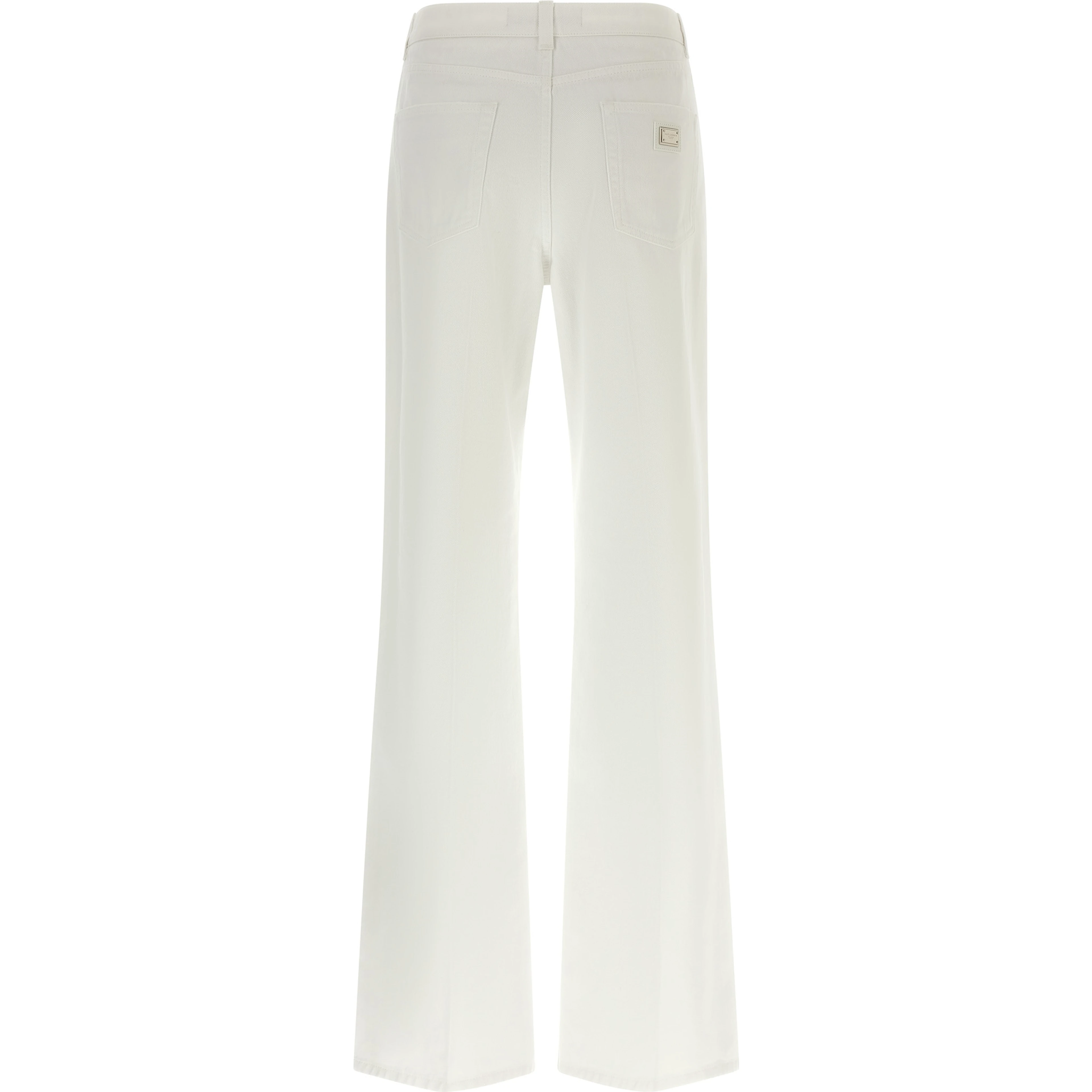White Cotton Flared Jeans