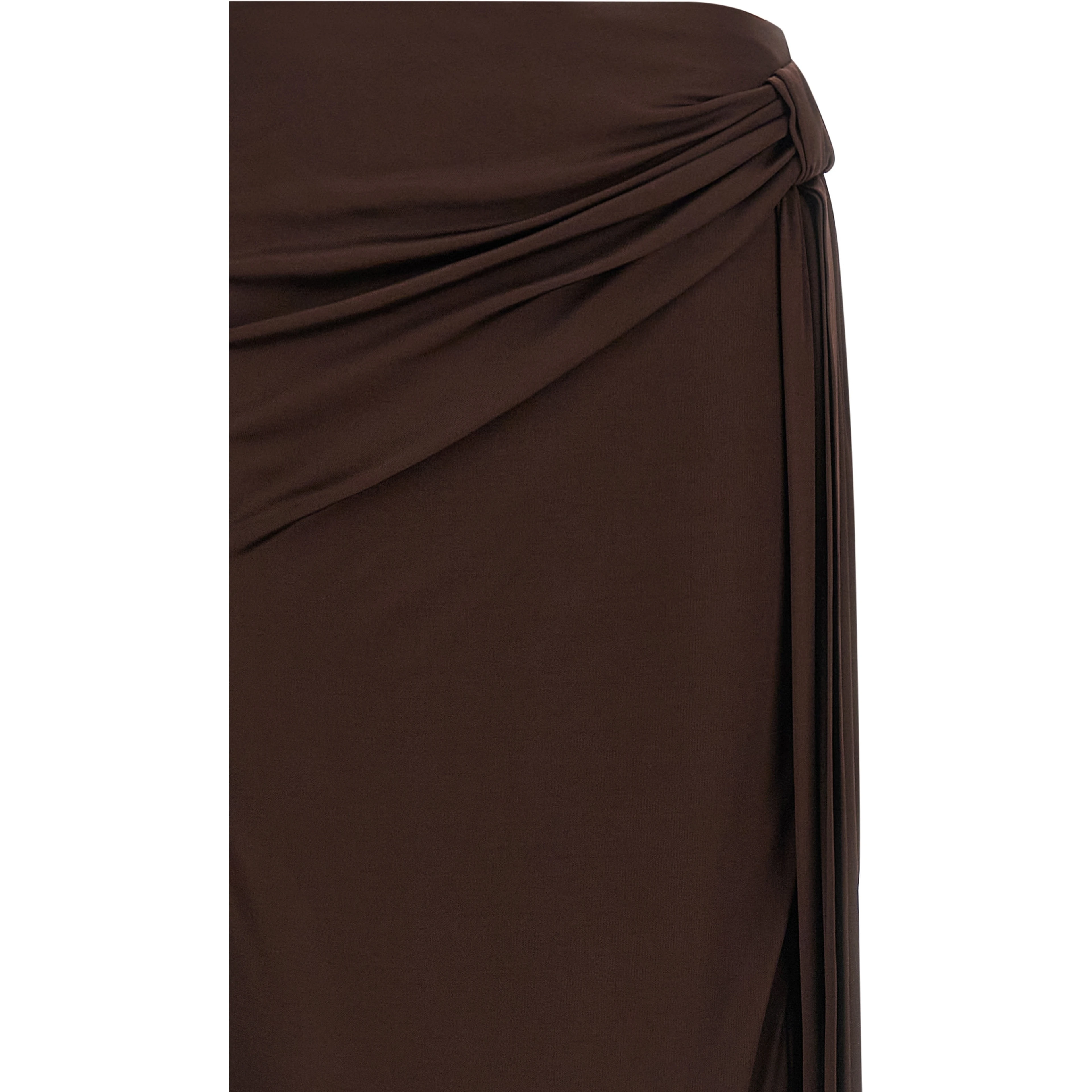Brown Viscose Mini Skirt