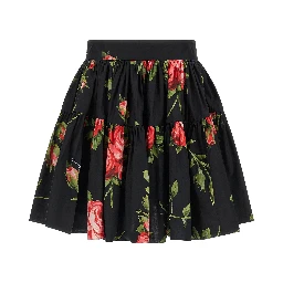Black Cotton Long Skirt