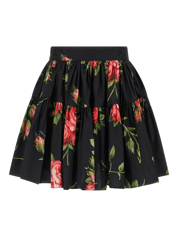 Black Cotton Long Skirt