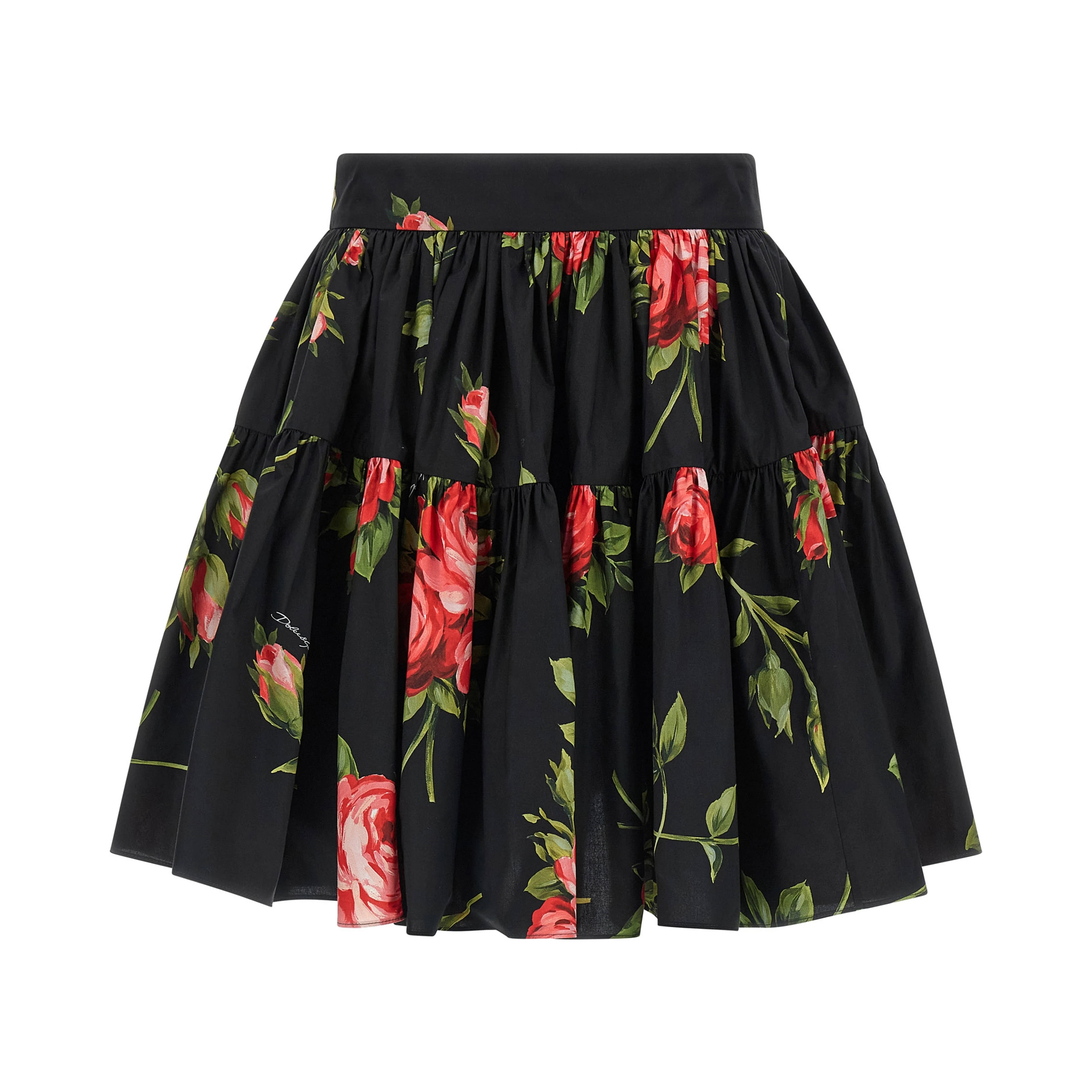 Black Cotton Long Skirt