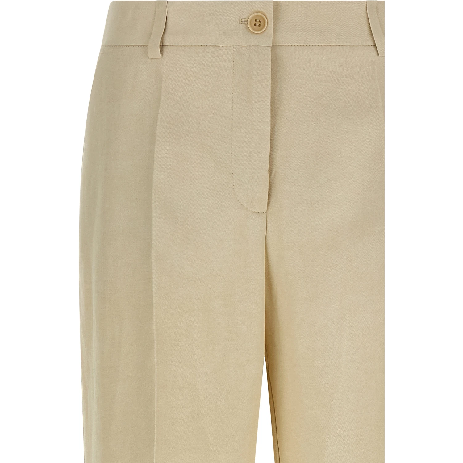 Beige Viscose Casual Pants