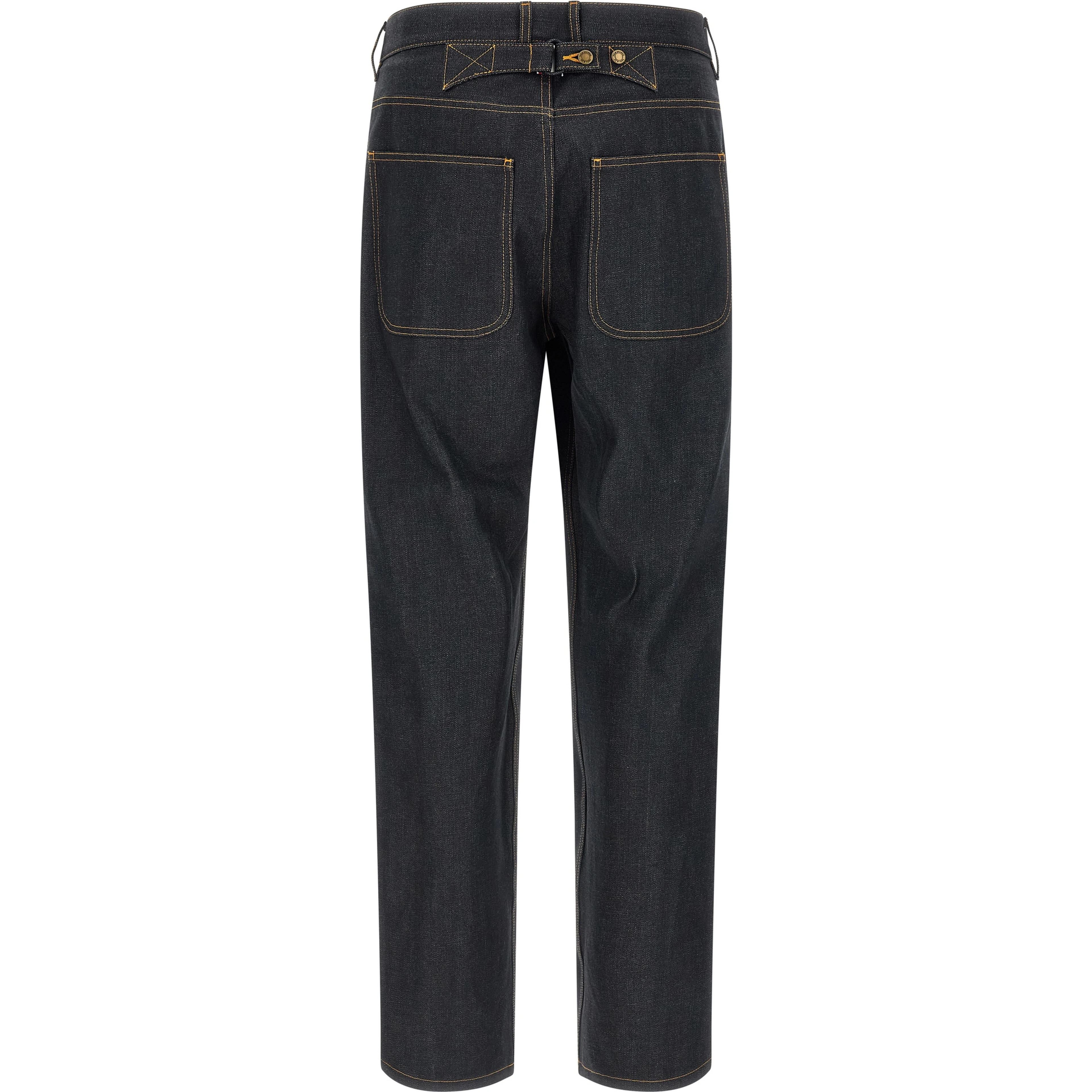 Blue Cotton High-Waisted Jean