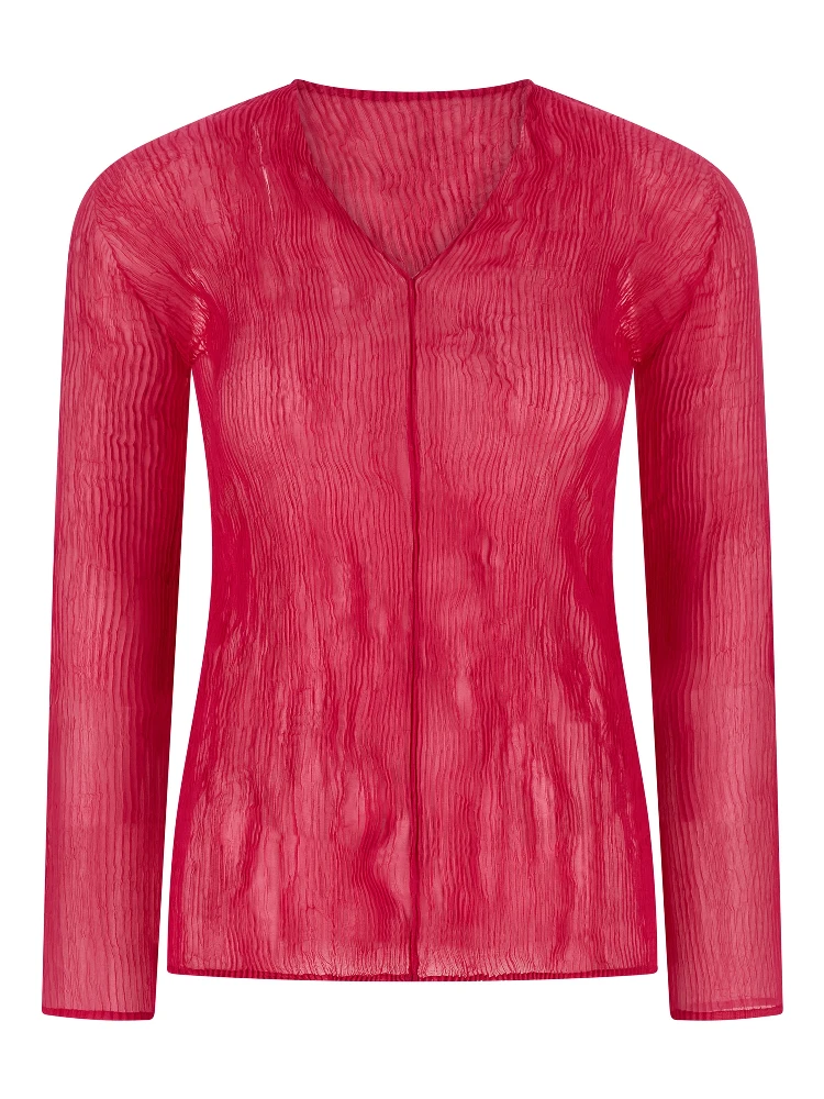 Fuchsia Polyester Shirt