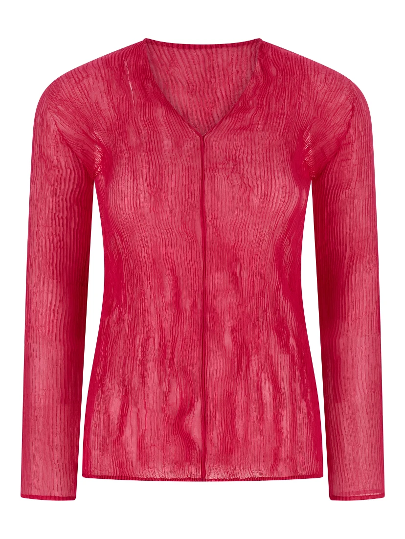 Fuchsia Polyester Shirt