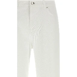 White Cotton Flared Jeans