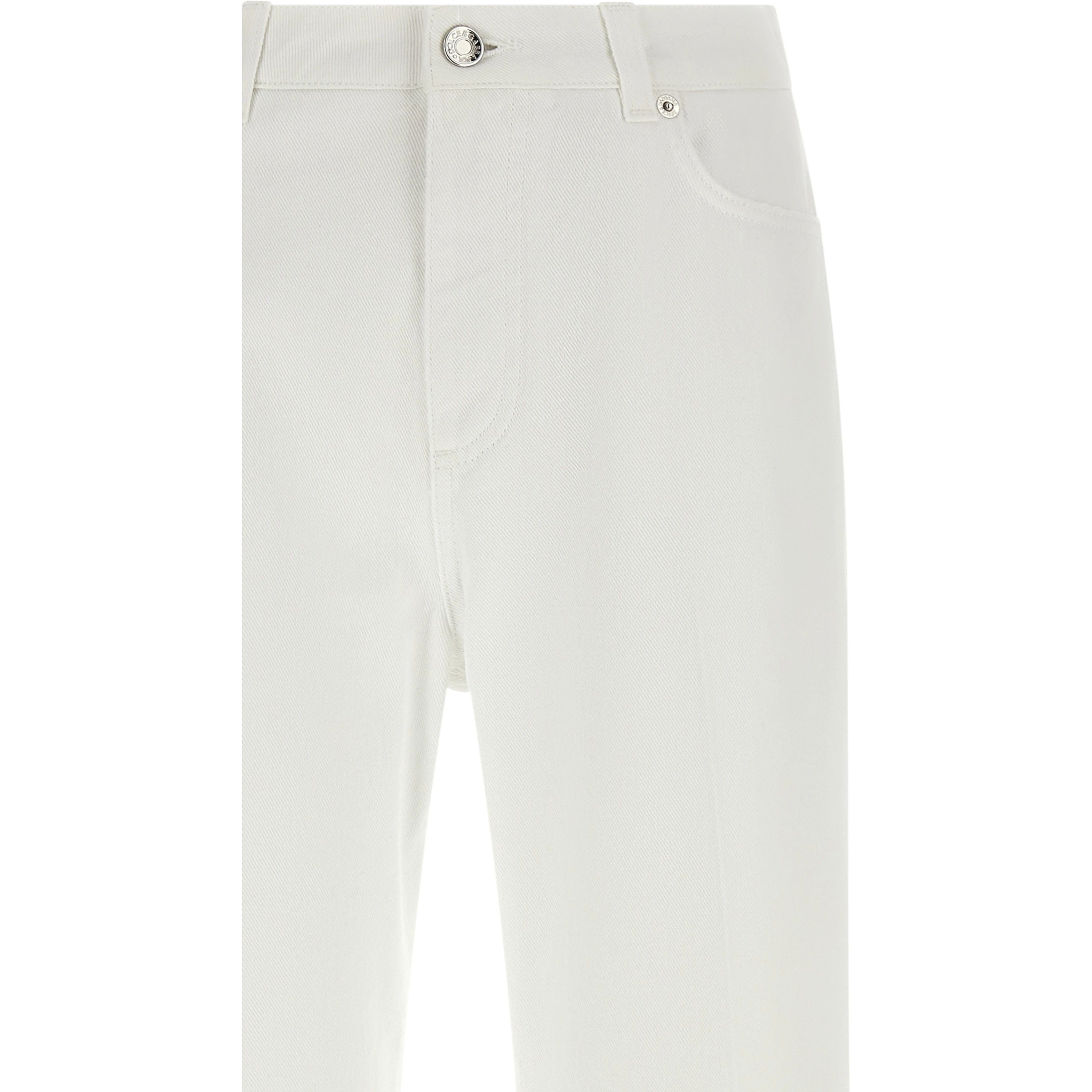 White Cotton Flared Jeans