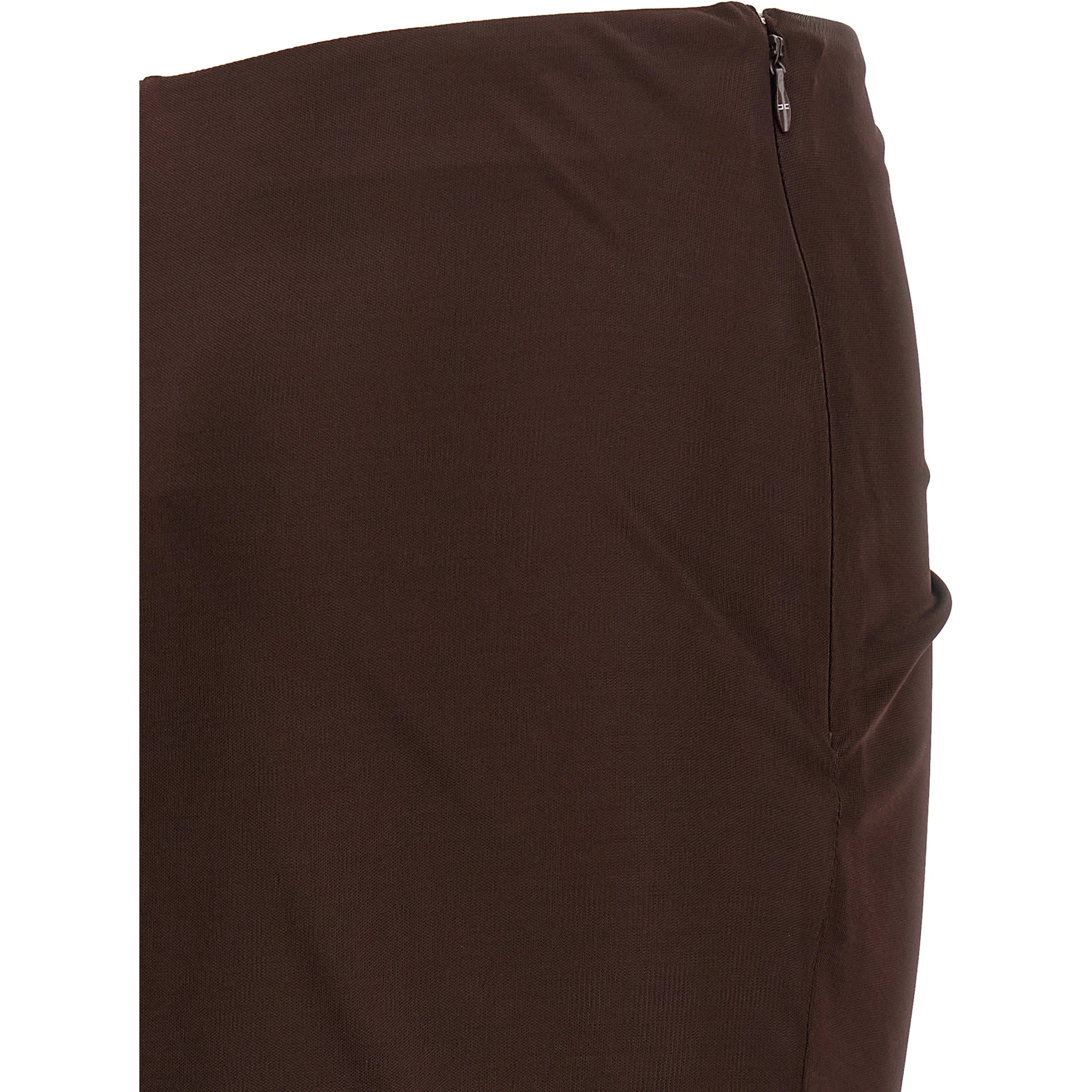 Brown Viscose Mini Skirt