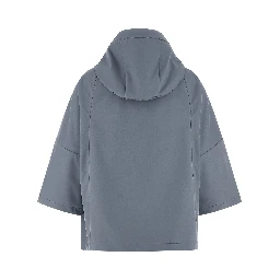Blue Polyester Shell Jacket