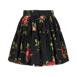 Black Cotton Long Skirt