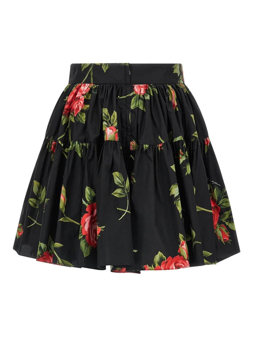 Black Cotton Long Skirt