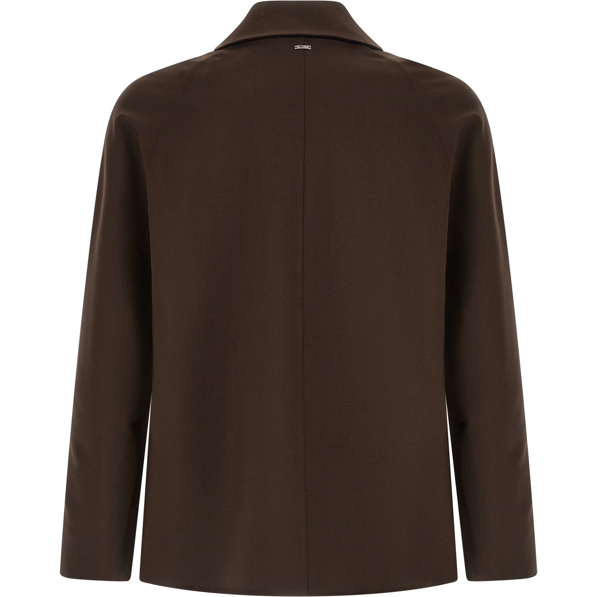 Brown Polyester Full-Length Jacket