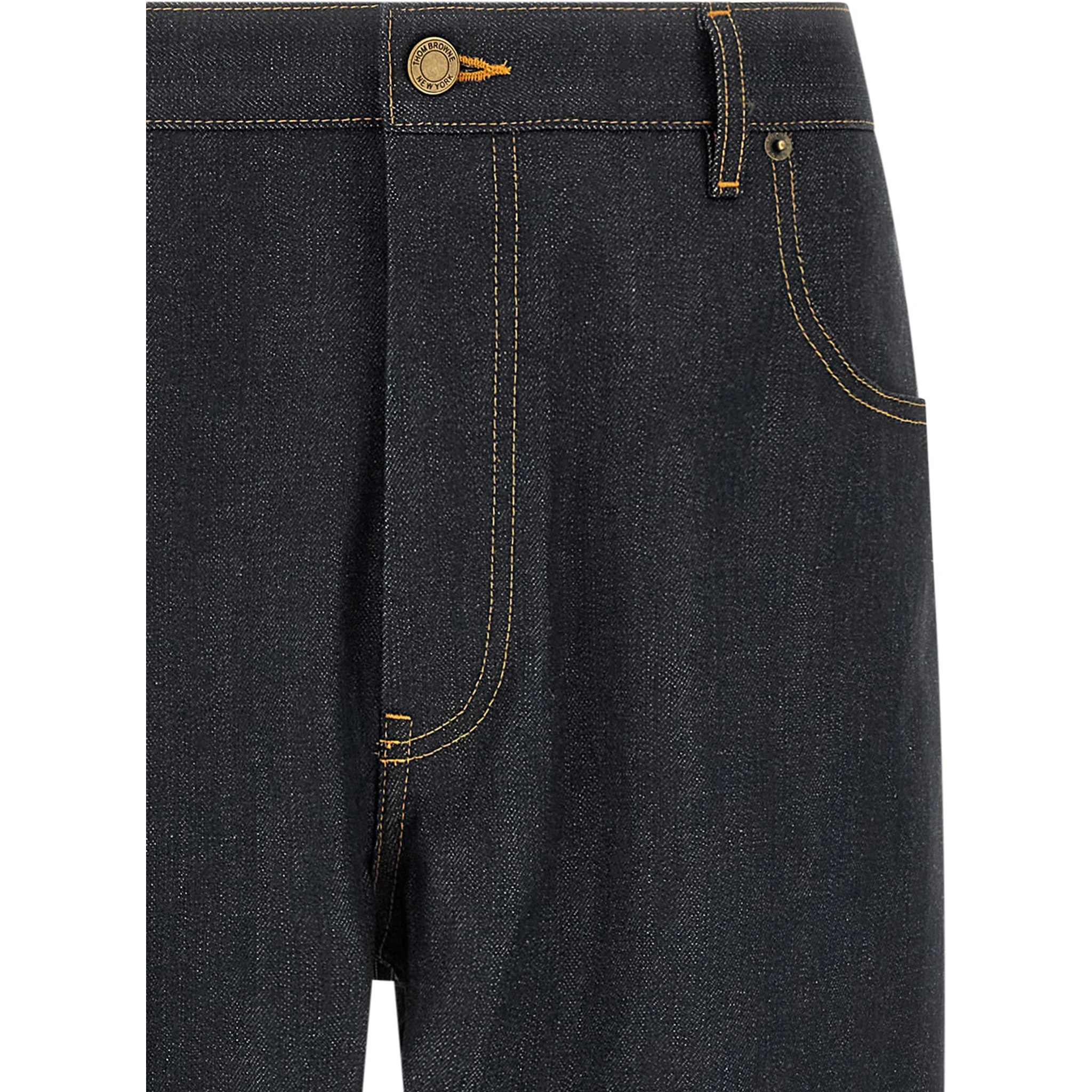 Blue Cotton High-Waisted Jean