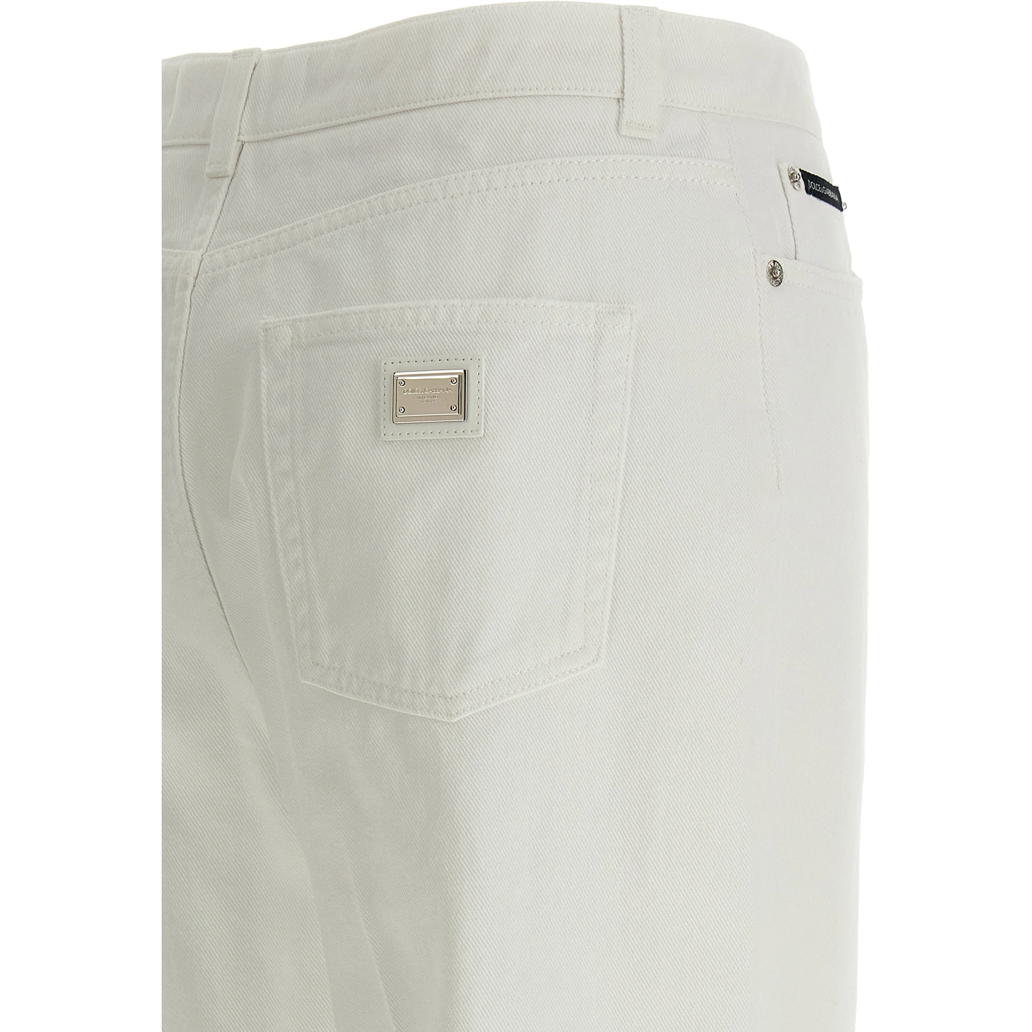 White Cotton Flared Jeans