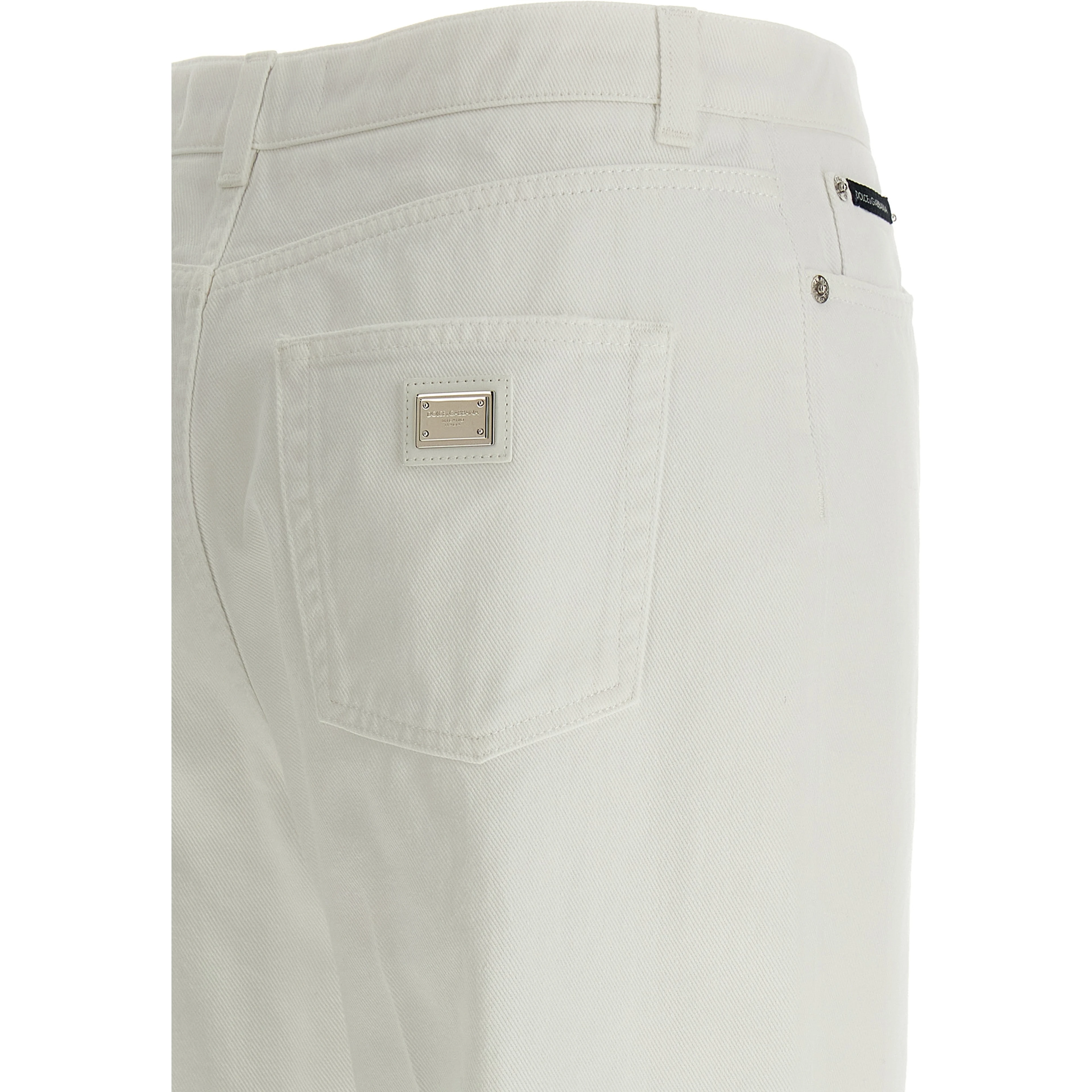 White Cotton Flared Jeans