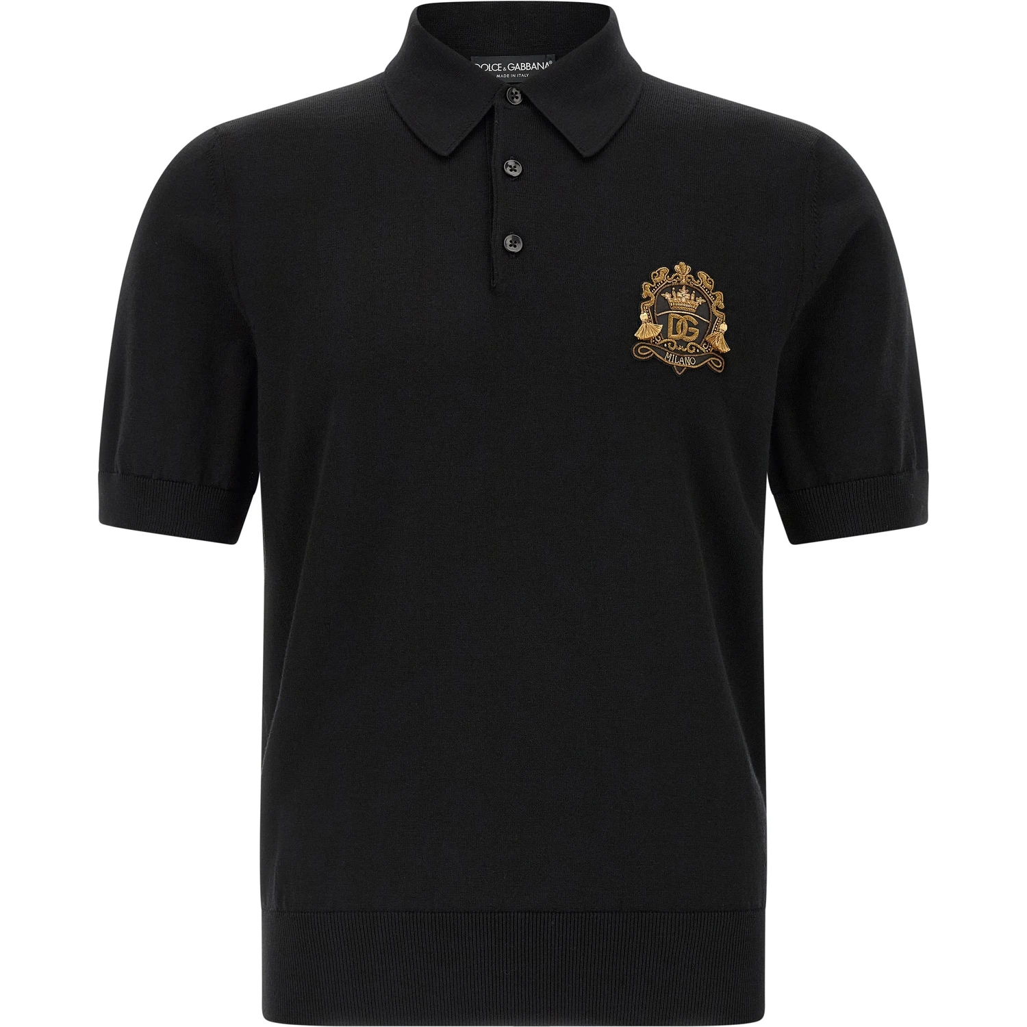 Black Virgin Wool Polo Shirt