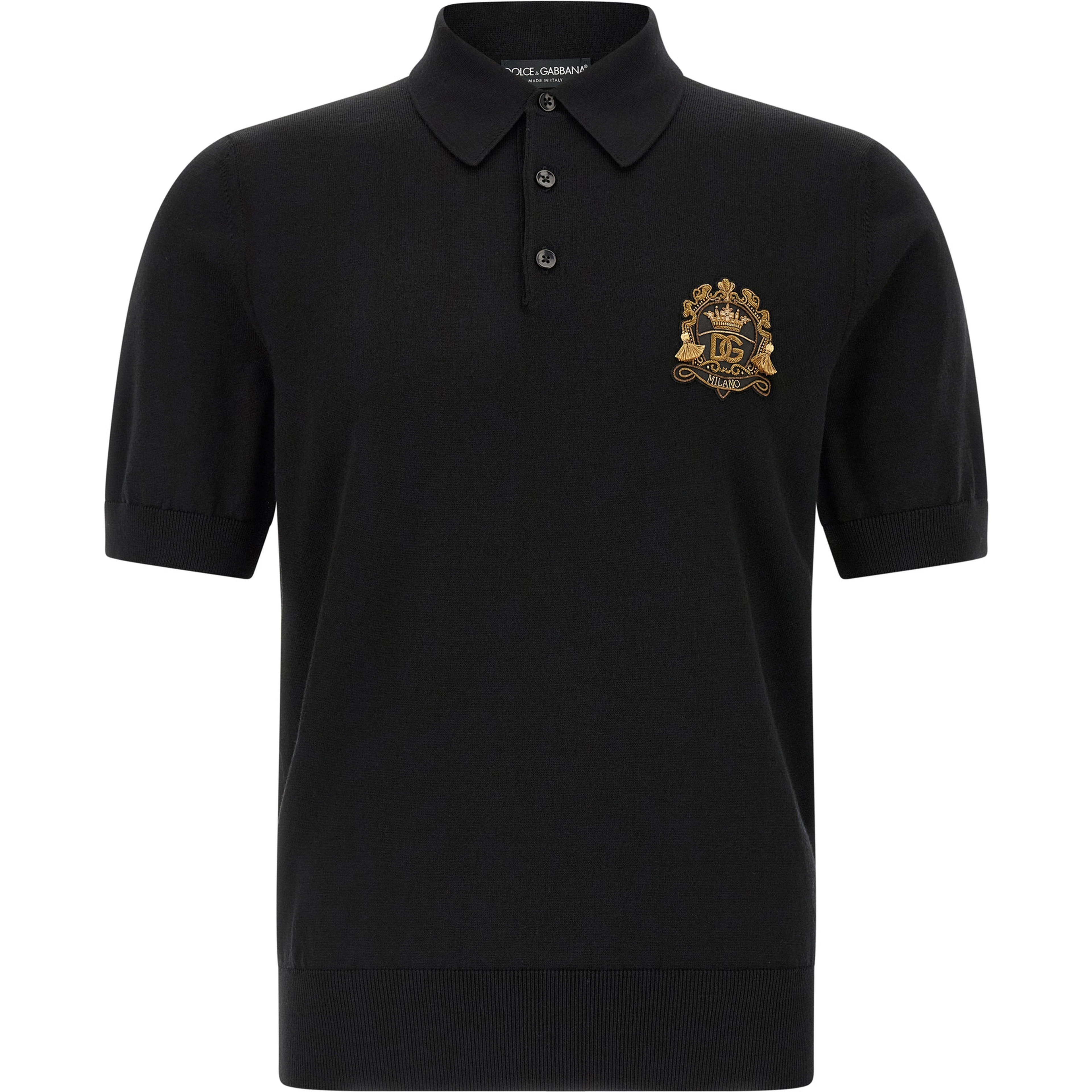 Black Virgin Wool Polo Shirt