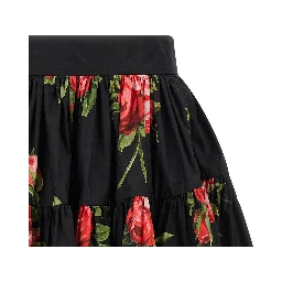 Black Cotton Long Skirt