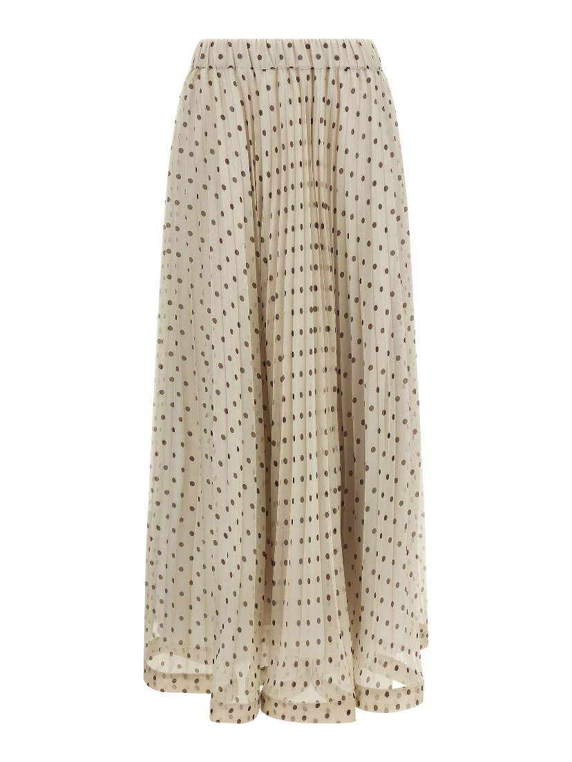 Beige Polyester Mini Skirt