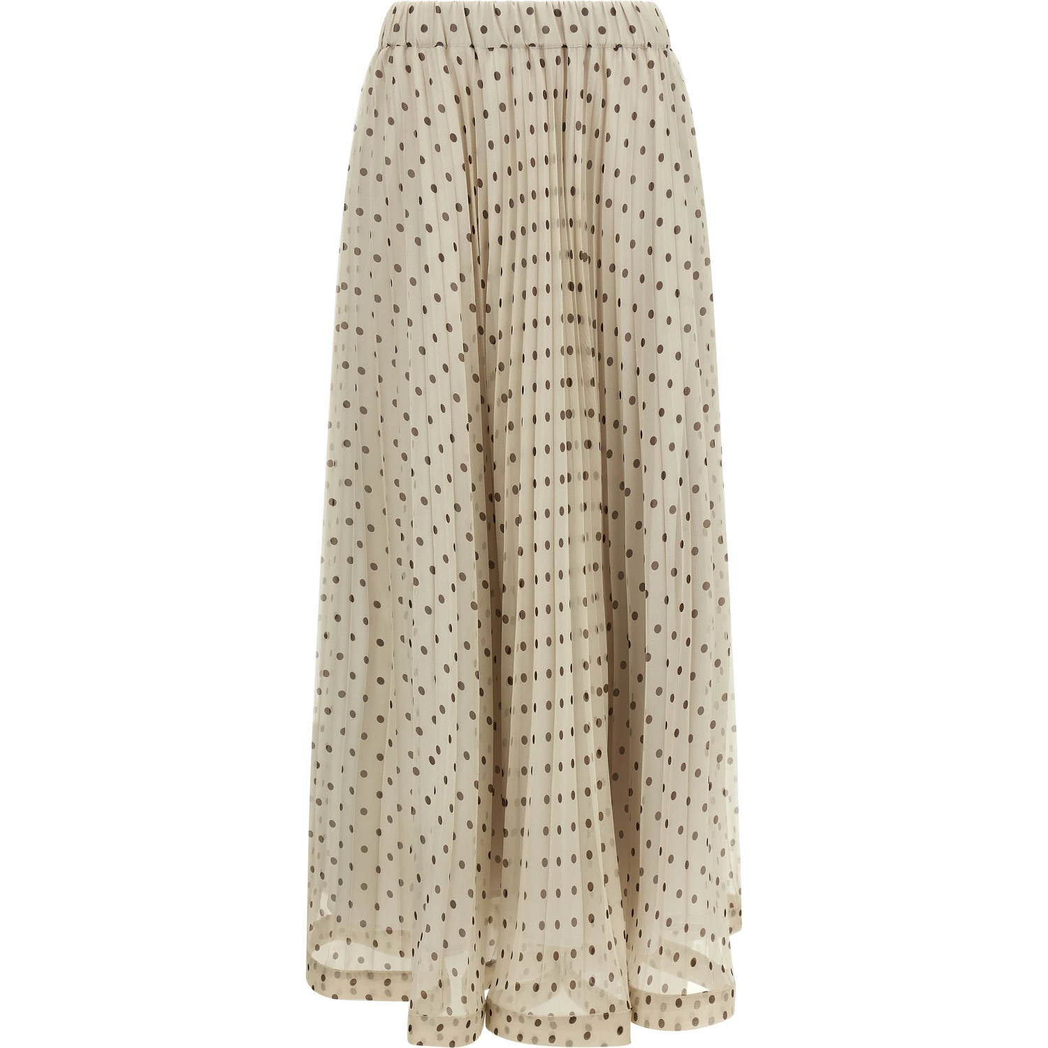 Beige Polyester Mini Skirt