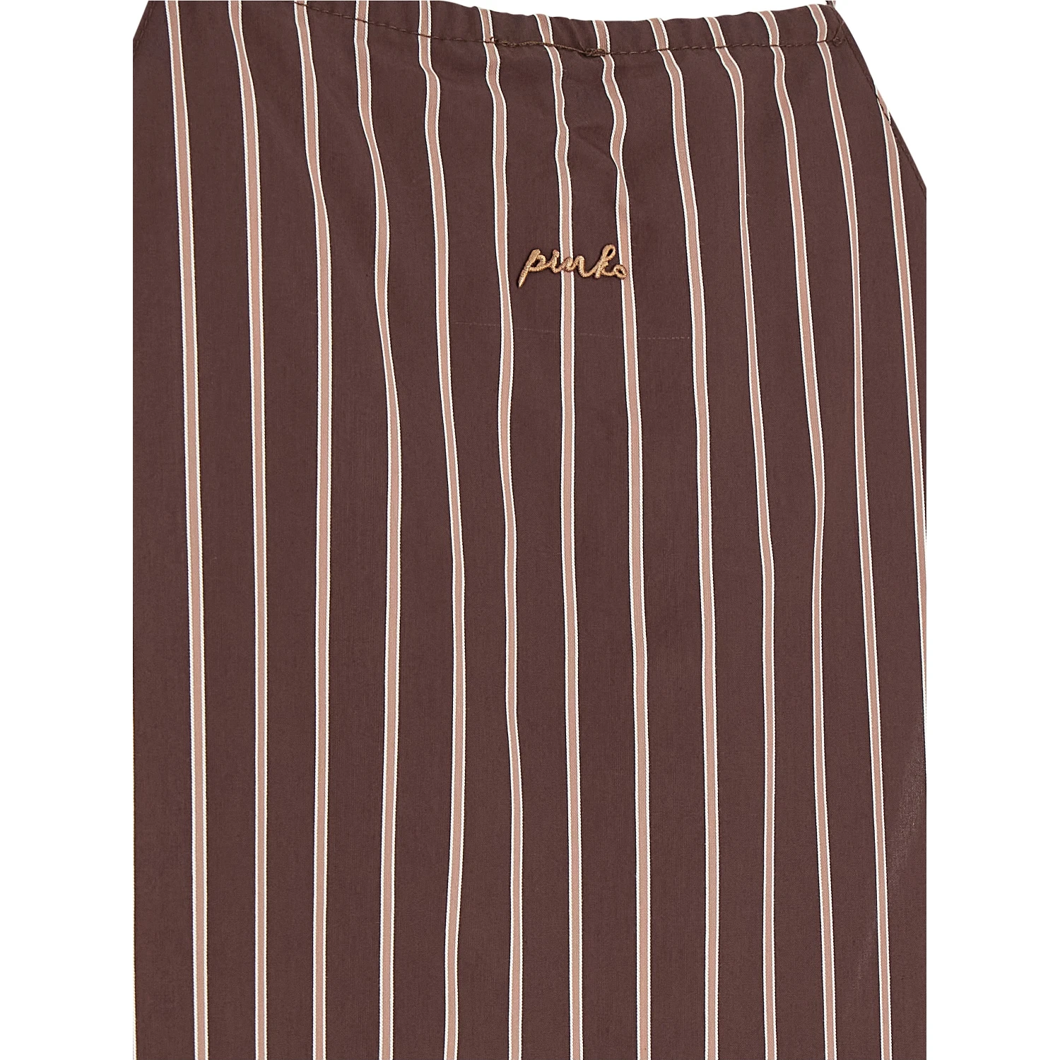 Brown Viscose Sleeveles T-Shirt
