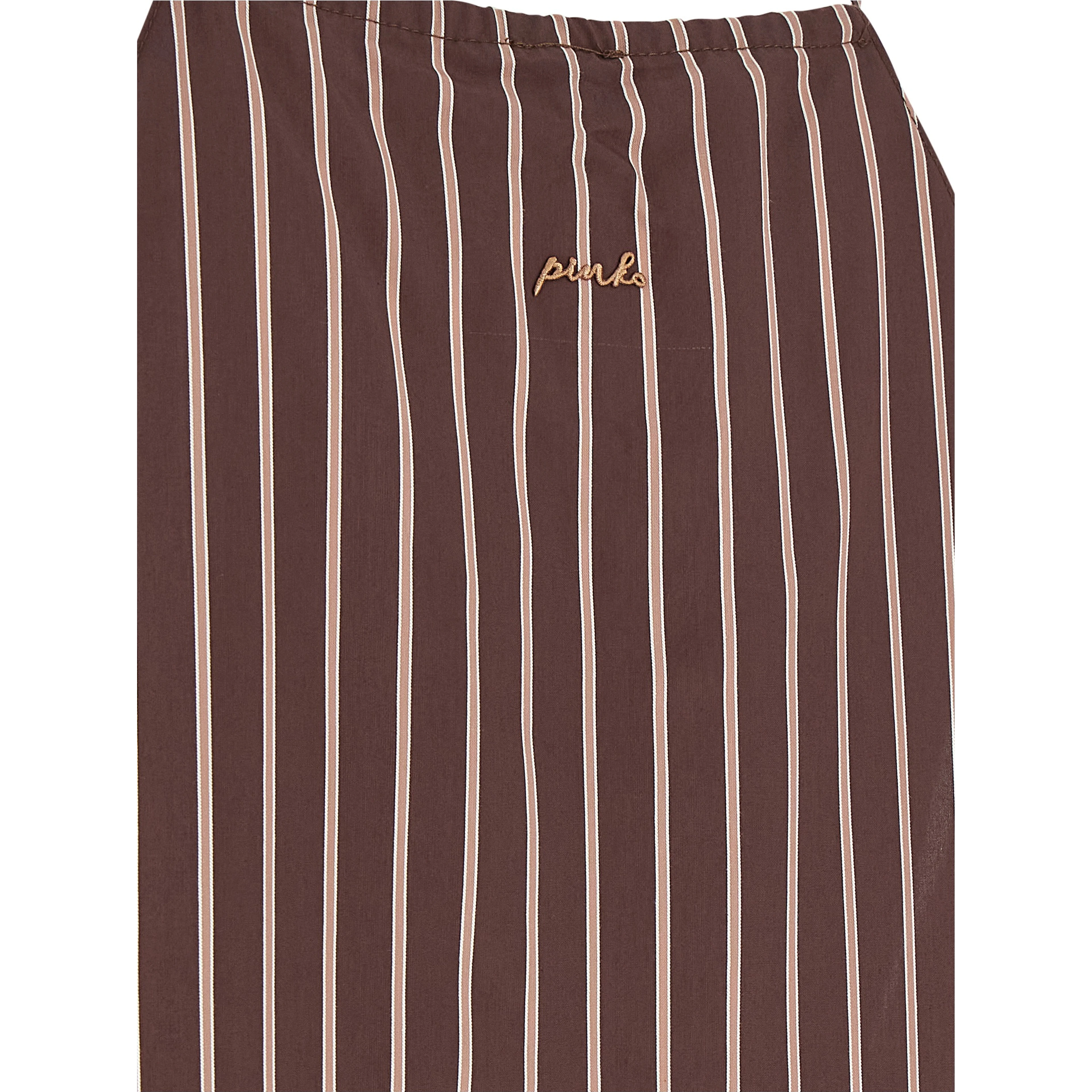 Brown Viscose Sleeveles T-Shirt
