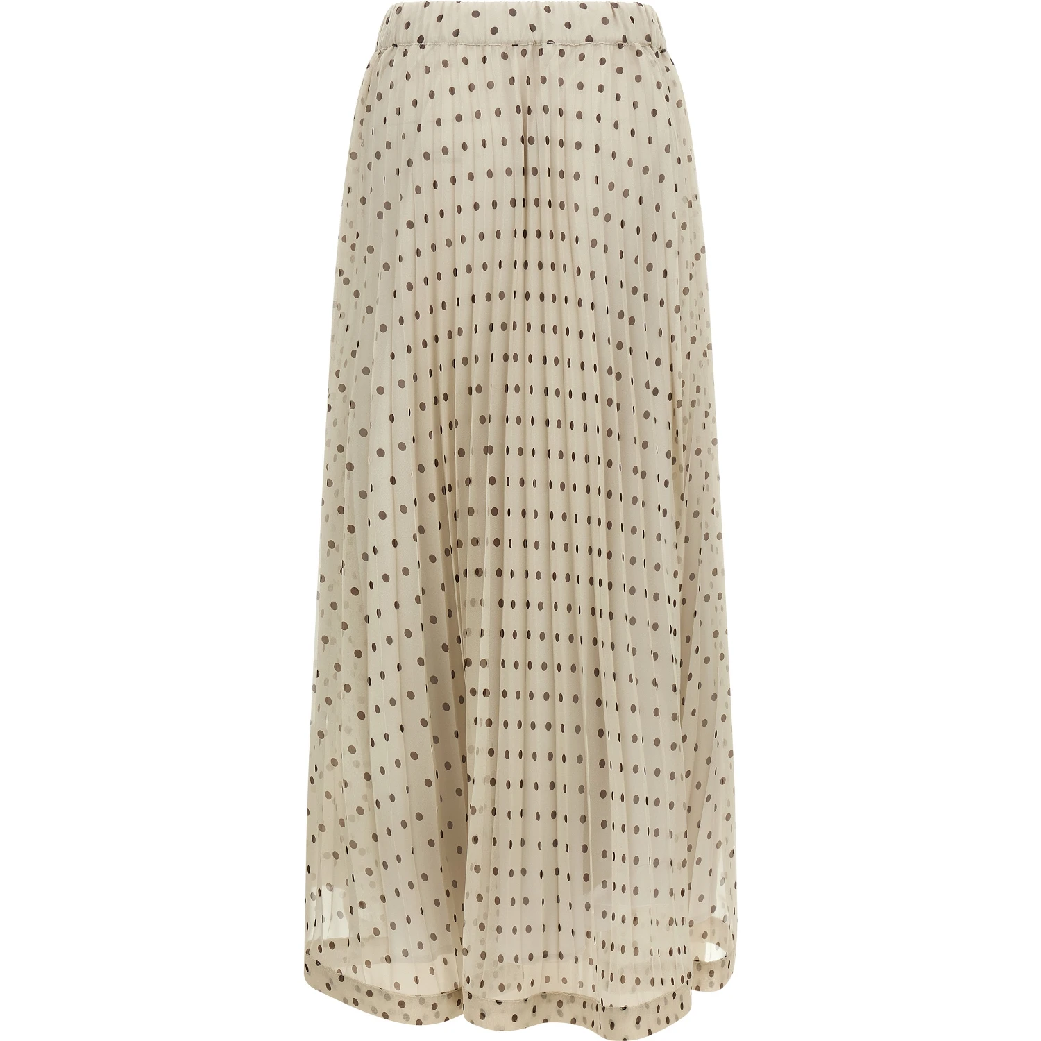 Beige Polyester Mini Skirt