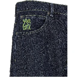 Blue Cotton Straight-Leg Jeans