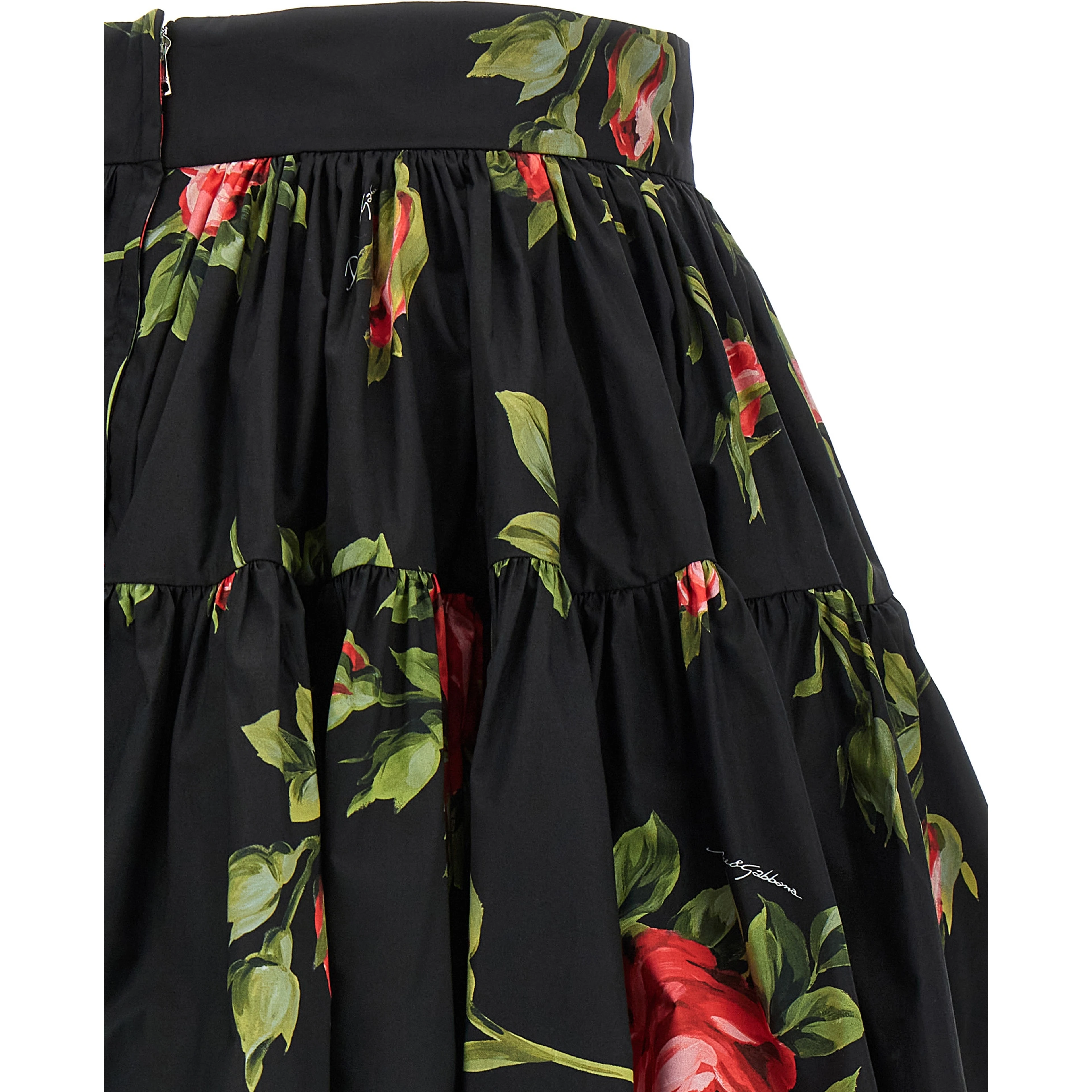 Black Cotton Long Skirt