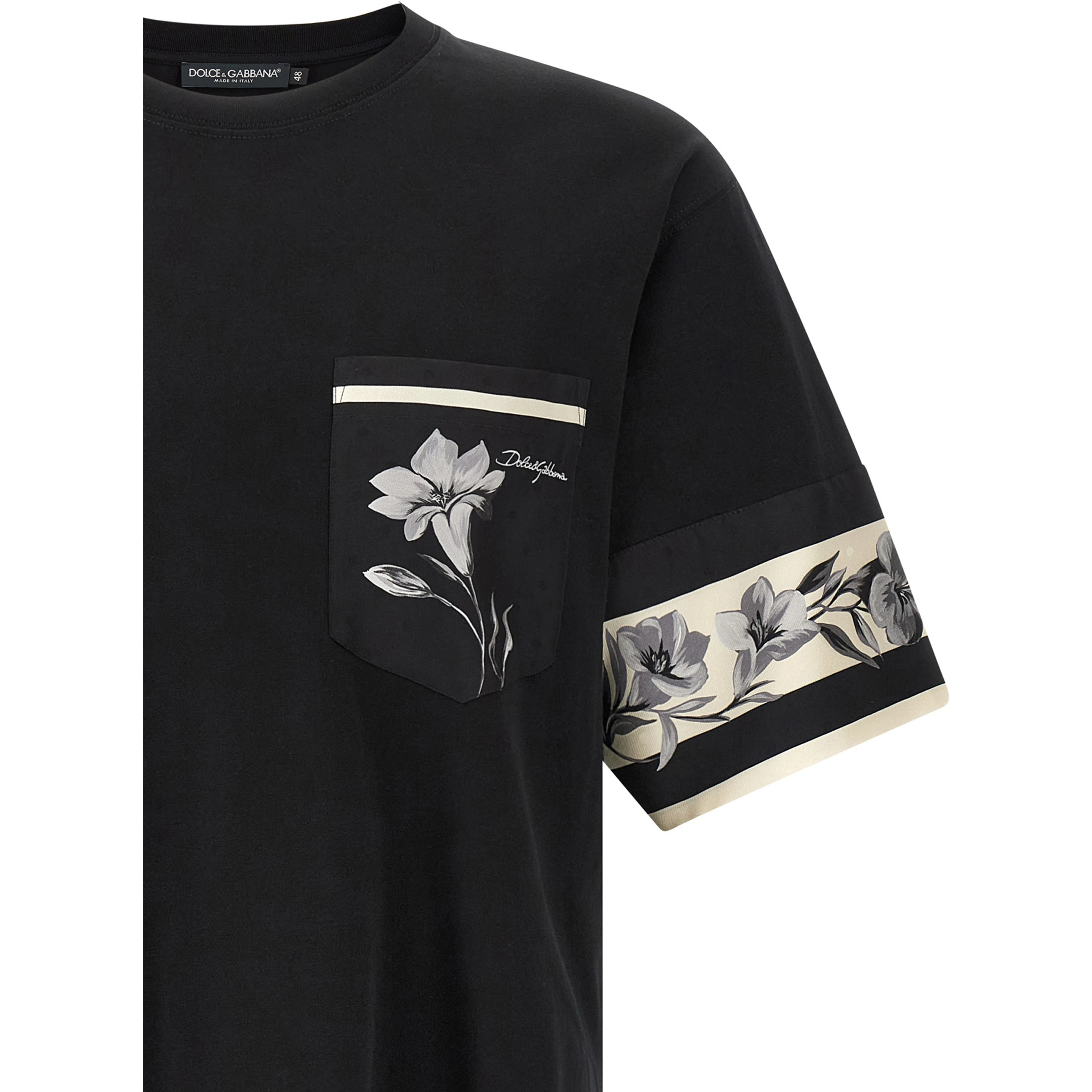 Black Cotton Long Sleeve T-Shirt