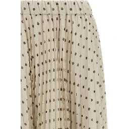 Beige Polyester Mini Skirt