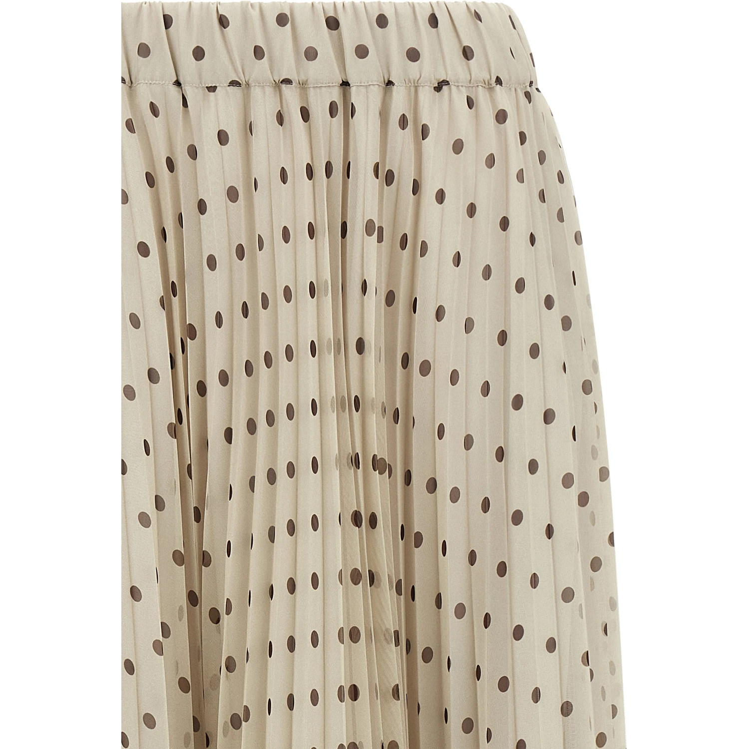 Beige Polyester Mini Skirt