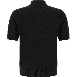 Black Virgin Wool Polo Shirt
