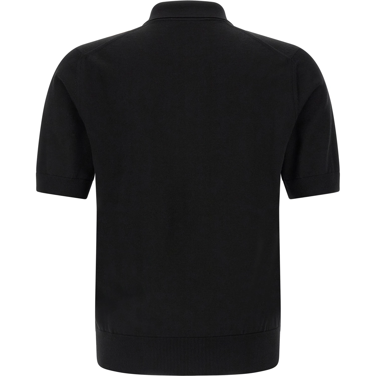 Black Virgin Wool Polo Shirt