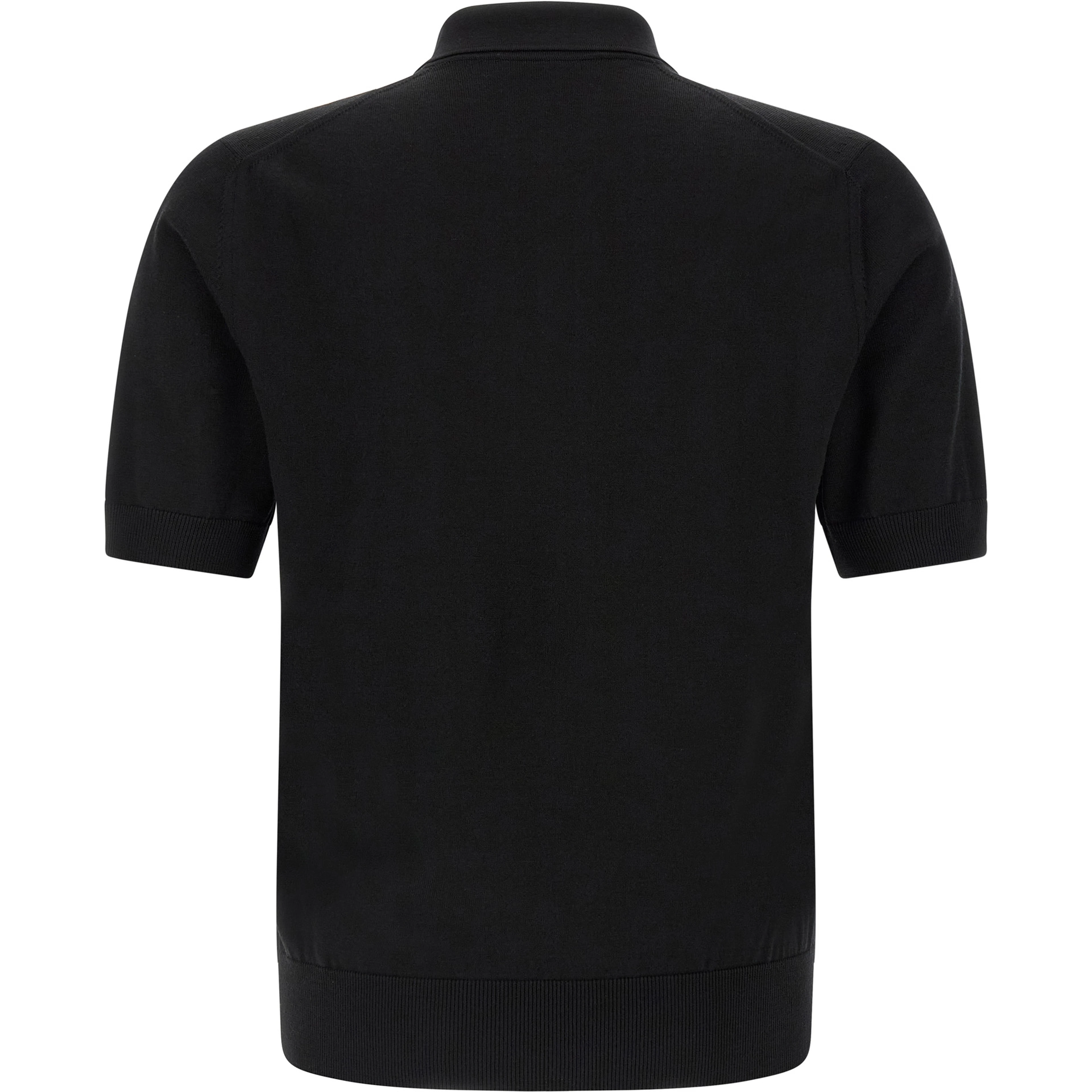 Black Virgin Wool Polo Shirt