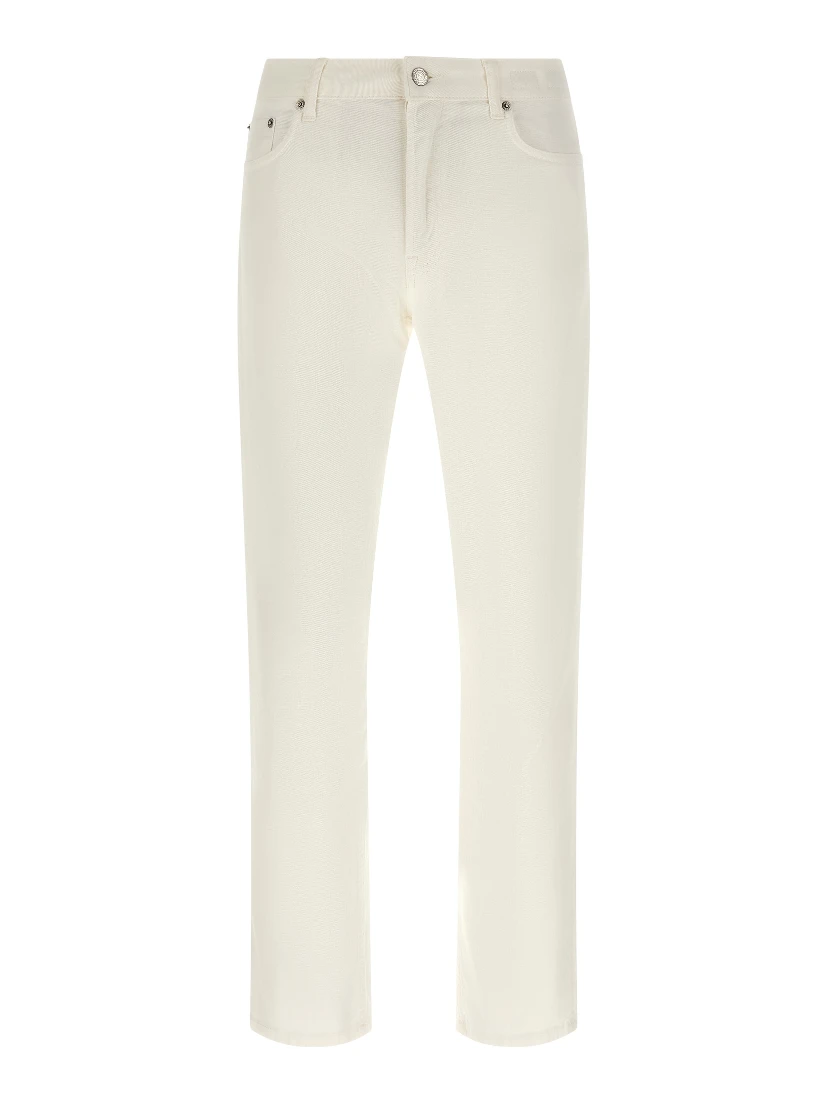 White Cotton Straight-Leg Jeans
