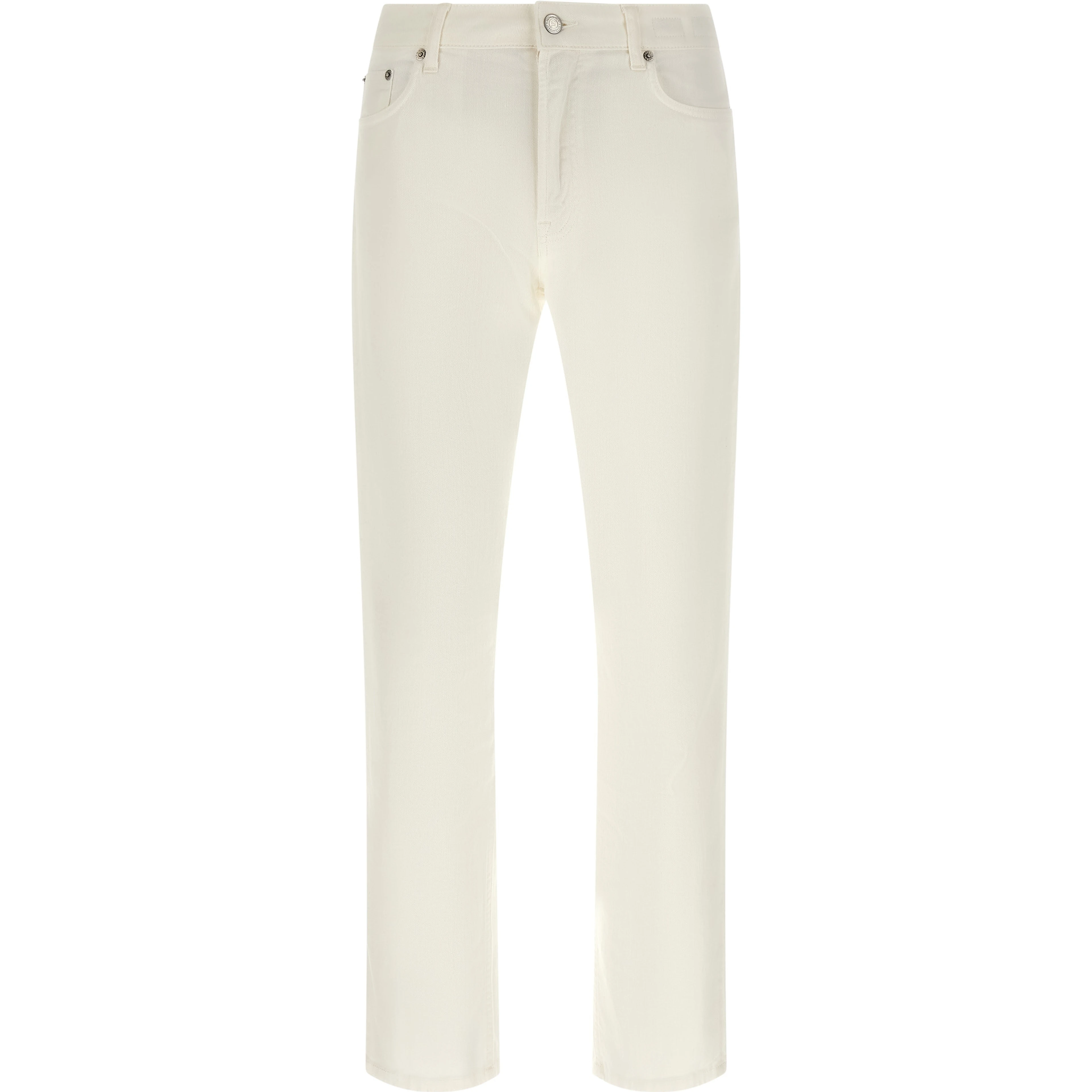 White Cotton Straight-Leg Jeans