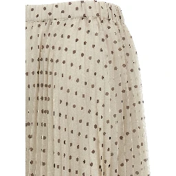 Beige Polyester Mini Skirt