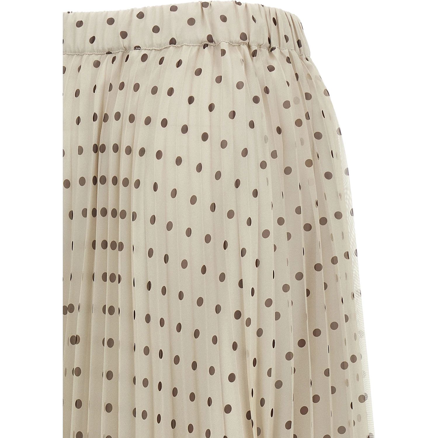 Beige Polyester Mini Skirt