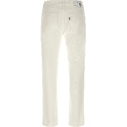 White Cotton Straight-Leg Jeans