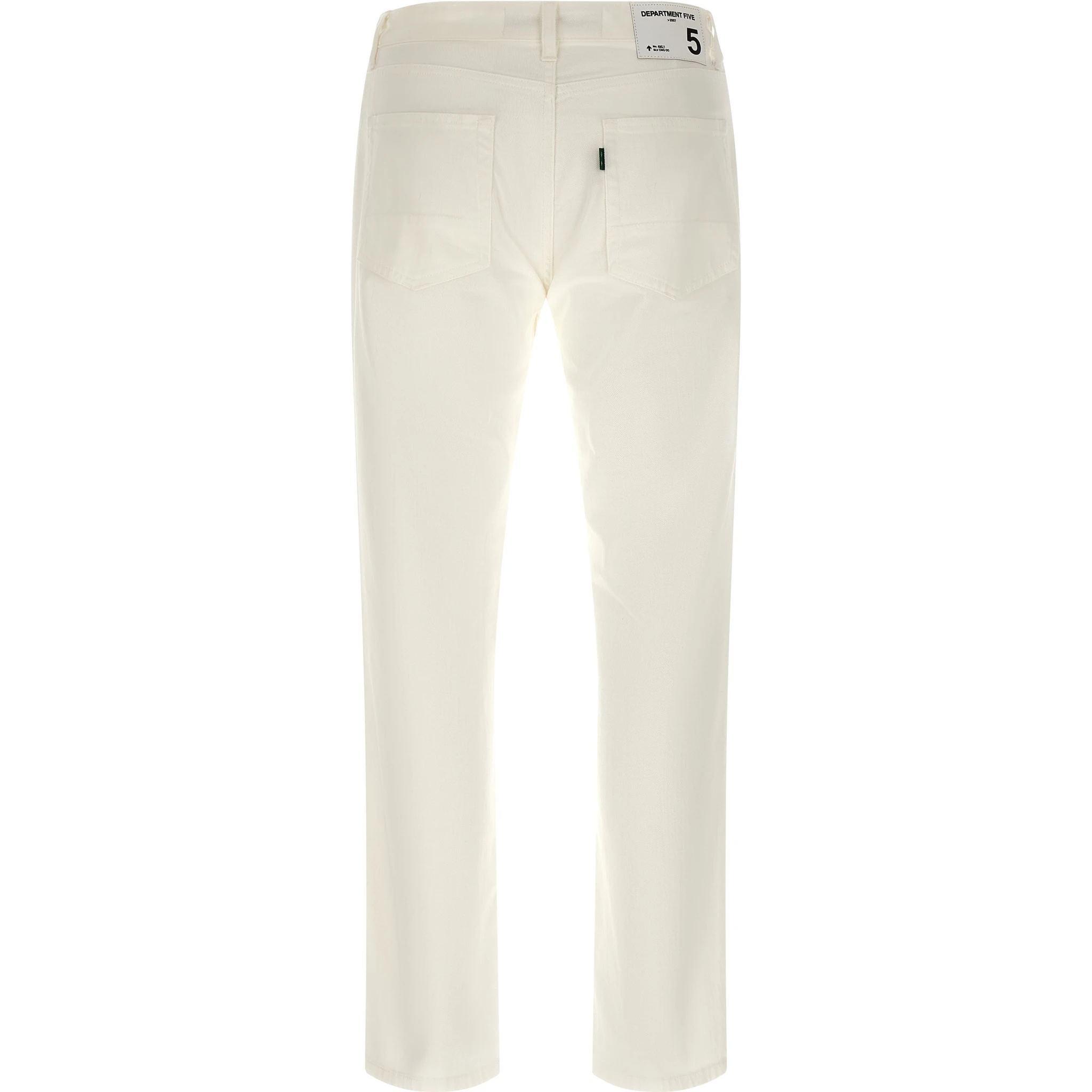White Cotton Straight-Leg Jeans