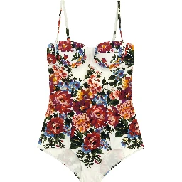 White Polyamide One-Piece Swimsuit