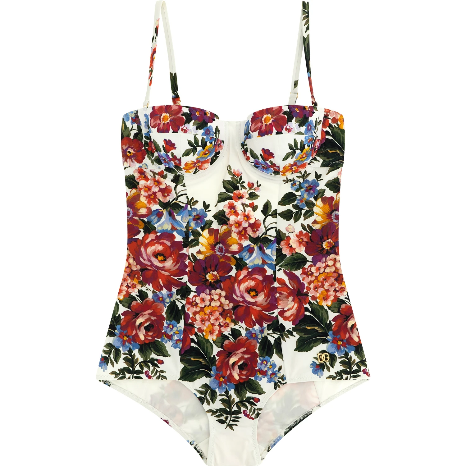 White Polyamide One-Piece Swimsuit