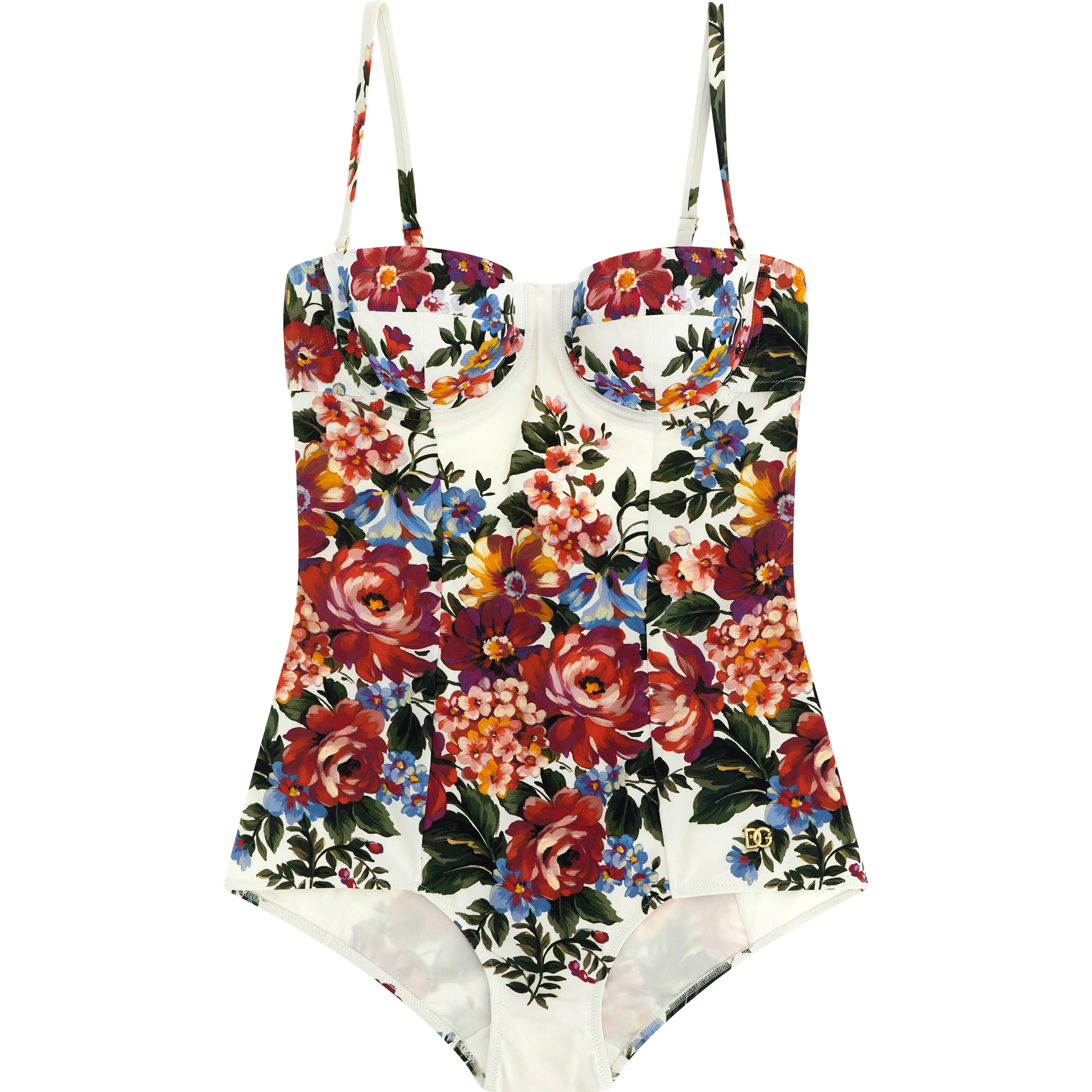 White Polyamide One-Piece Swimsuit