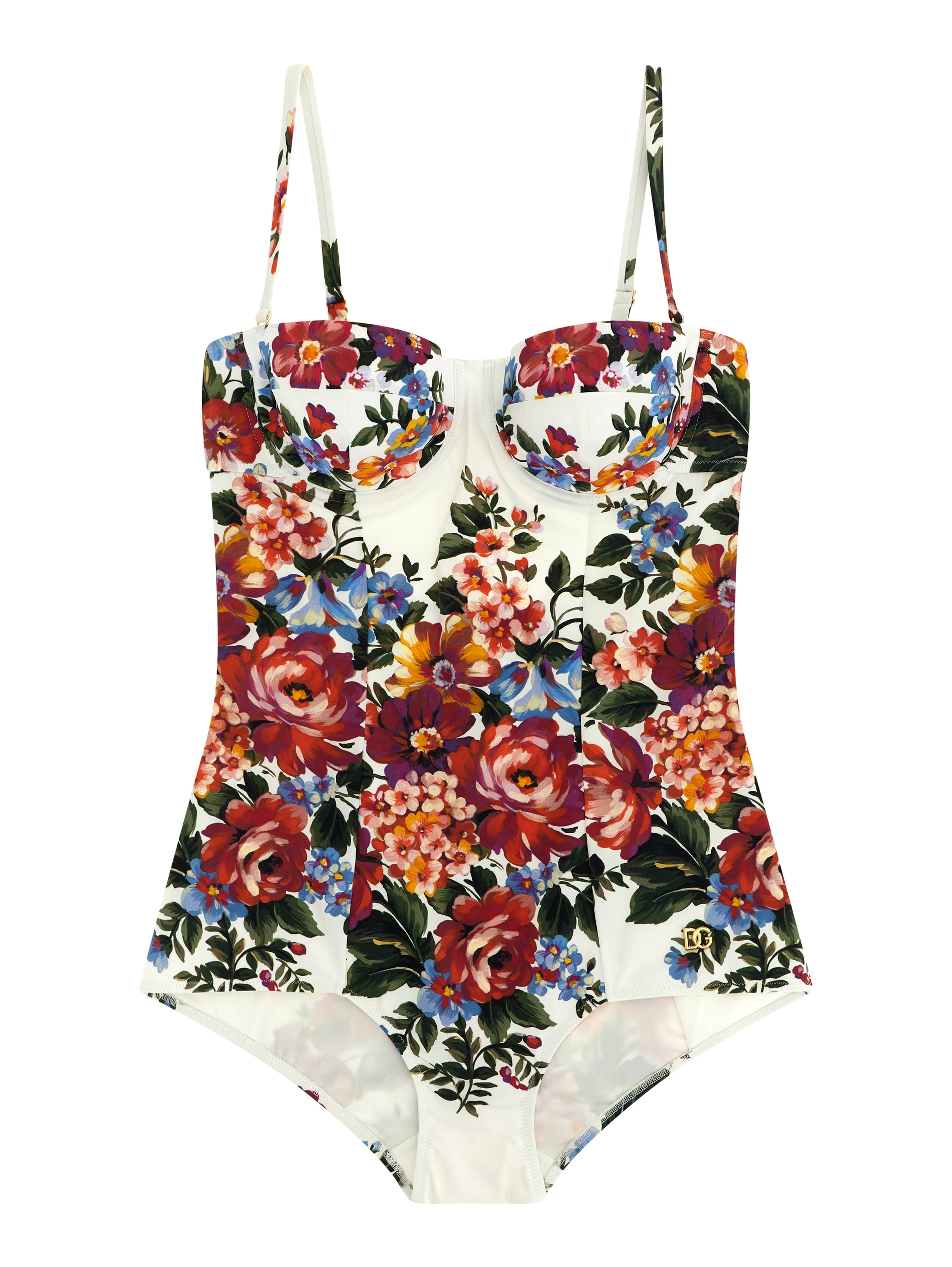 White Polyamide One-Piece Swimsuit